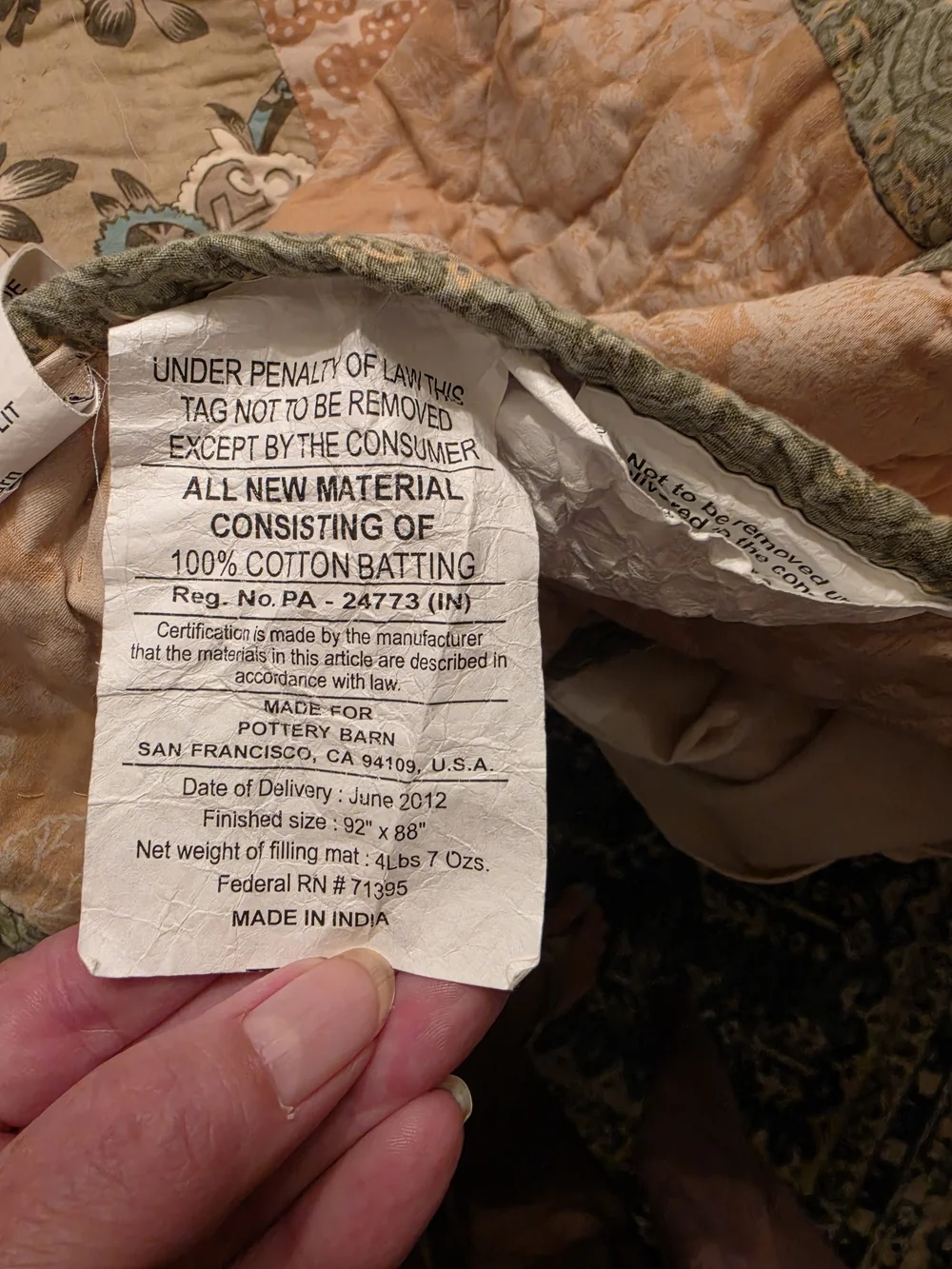 Queen‑Size Pottery Barn Comforter + 2 Shams